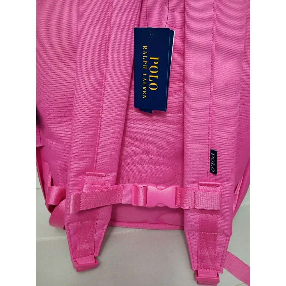 Polo Ralph Lauren Polo Bear Embroidered Bag Pink Laptop Backpack